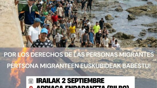 Convocan una concentración en Bilbao para denunciar la situación de las personas migrantes en Ceuta