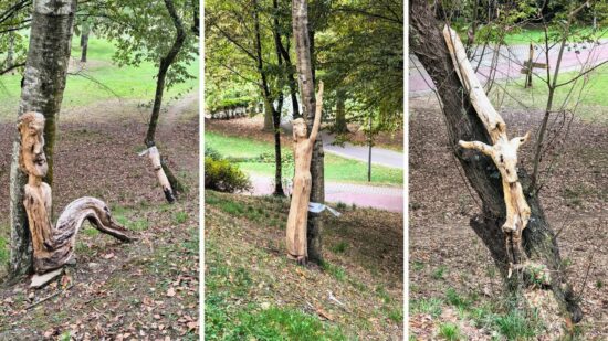 Unas esculturas misteriosas adornan el parque Tellaetxe de Barakaldo