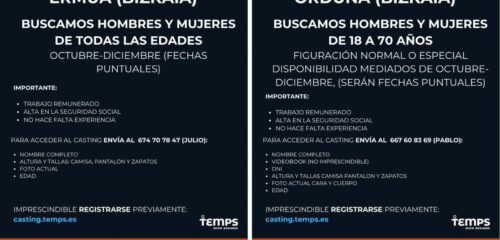 Buscan figurantes para el rodaje de una película en Ermua y Orduña