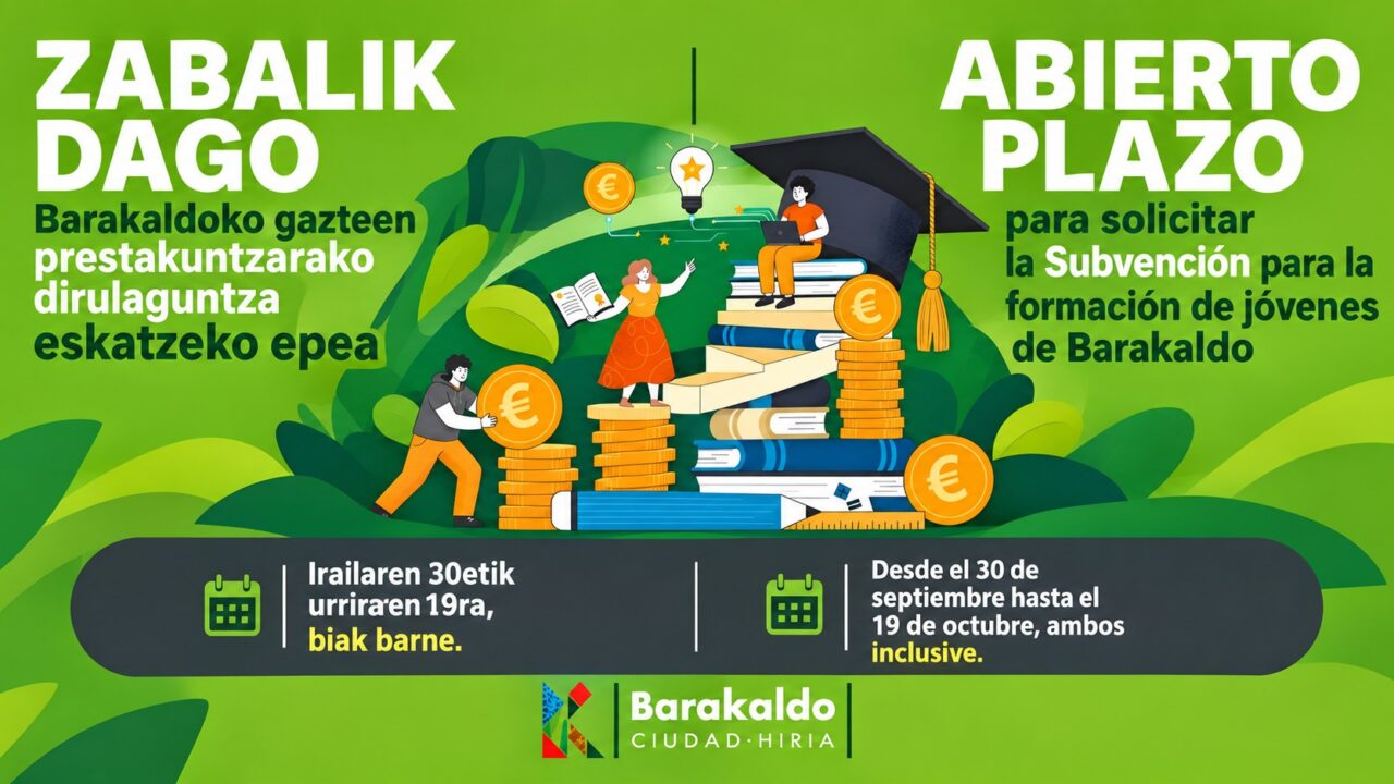 Barakaldo abre el plazo para solicitar las ayudas a la formación a los jóvenes