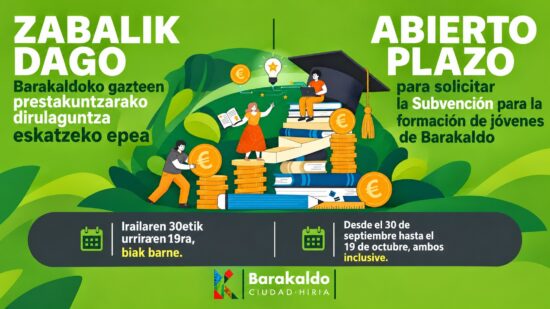 Barakaldo abre el plazo para solicitar las ayudas a la formación a los jóvenes