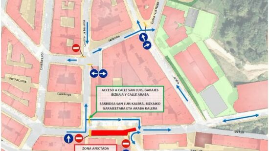 Cambios importantes de tráfico en Barakaldo por las nuevas rampas mecánicas de la calle Bizkaia