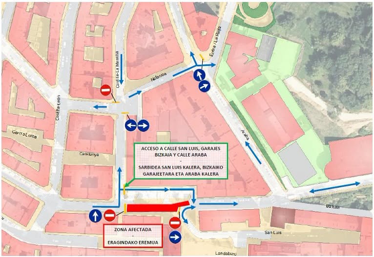Cambios importantes de tráfico en Barakaldo por las nuevas rampas mecánicas de la calle Bizkaia