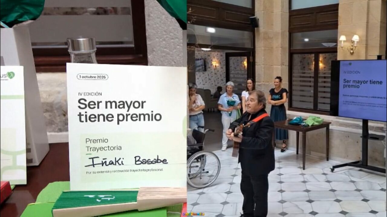 Iñaki Basabe recibe el reconocimiento a toda una vida dedicada a la música y a las personas mayores