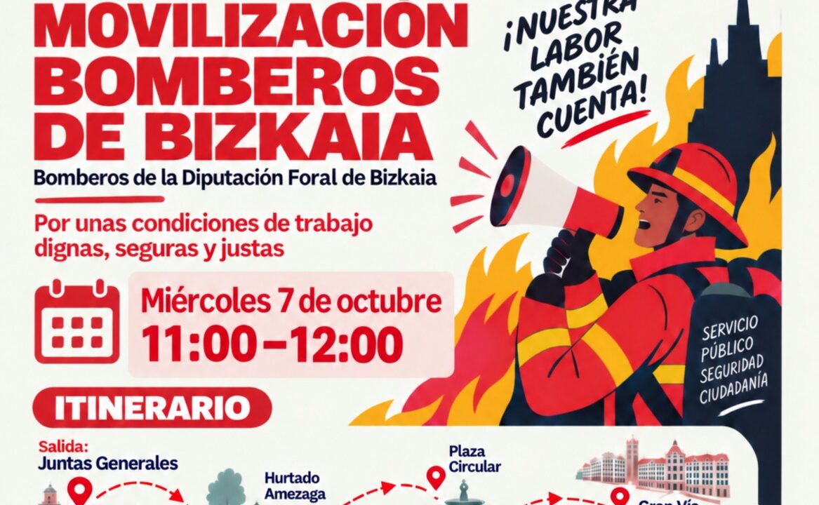 Los bomberos de Bizkaia vuelven a salir a la calle: más seguridad y mejores condiciones laborales
