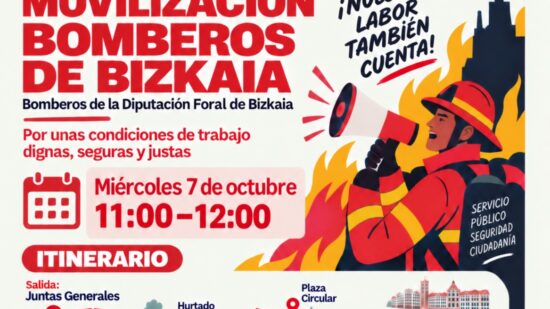 Los bomberos de Bizkaia vuelven a salir a la calle: más seguridad y mejores condiciones laborales