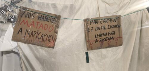 «La habéis matado»: la acampada de Bilbao reacciona a la muerte de Maricarmen