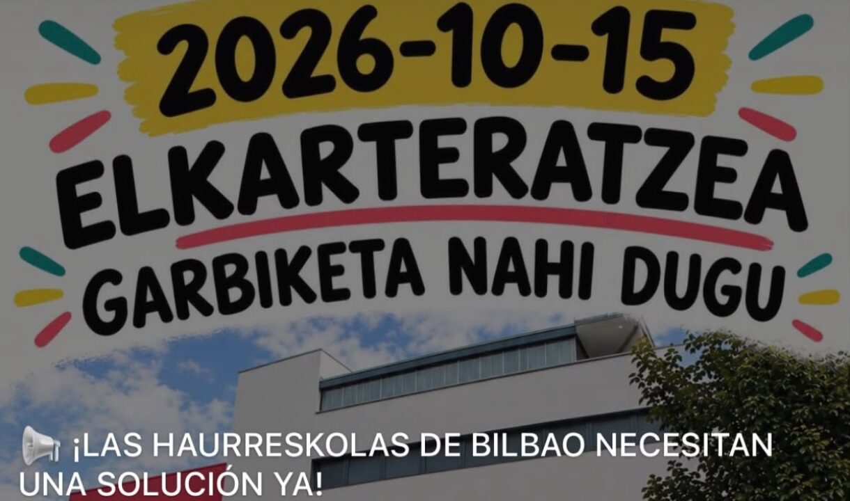 Las haurreskolas de Bilbao convocan una concentración por la huelga de limpieza