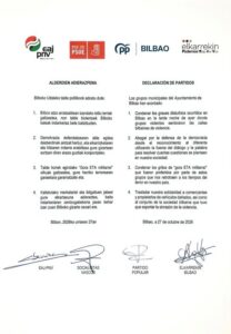 Comunicado de la Junta de Portavoces.