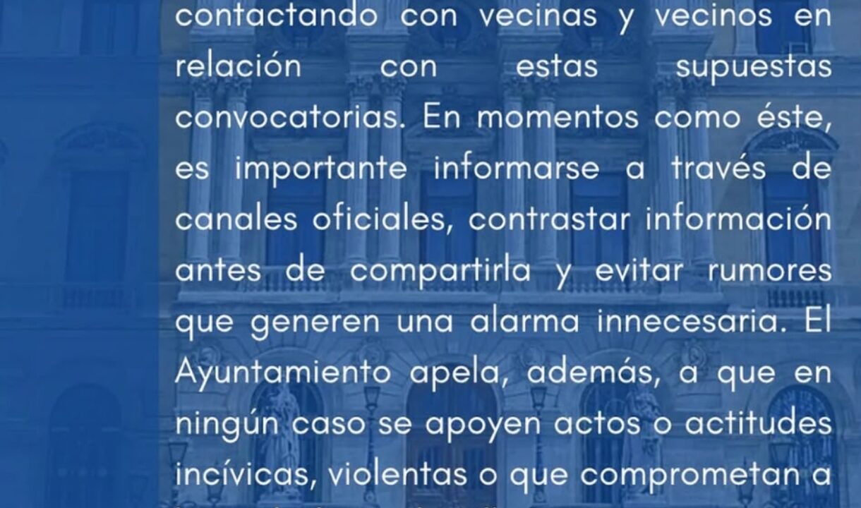 La Policía de Bilbao niega que esté alertando en casas sobre posibles disturbios el sábado