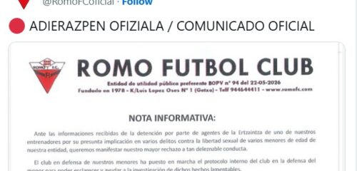 El detenido por presuntos delitos sexuales contra menores es el segundo entrenador del Romo juvenil
